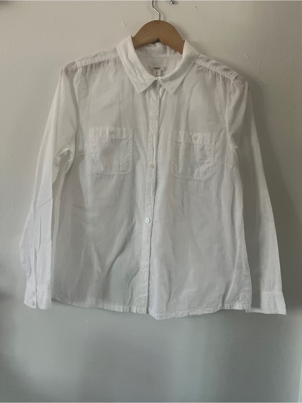 Caslon White Long Sleeve Button-Up Cotton Shirt